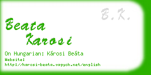 beata karosi business card