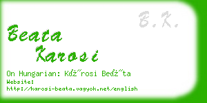 beata karosi business card